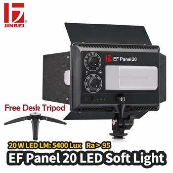 

JINBEI New EF-20 20W Bi-Color Dimmable Slim DSLR Video LED Light Constant Output Free Tripod for Canon Nikon Camera DV Camcorder