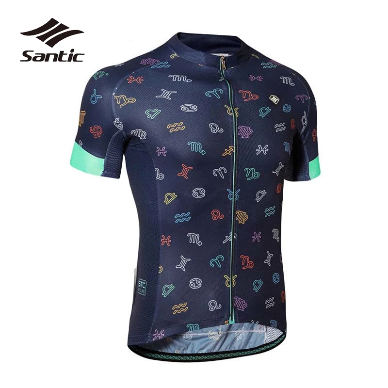 

Santic Cycling Jersey Men Short Sleeve Summer Breathable Quick Dry Cycling Shirts Road Mountain Bicycle Bike Jersey MTB Clothing