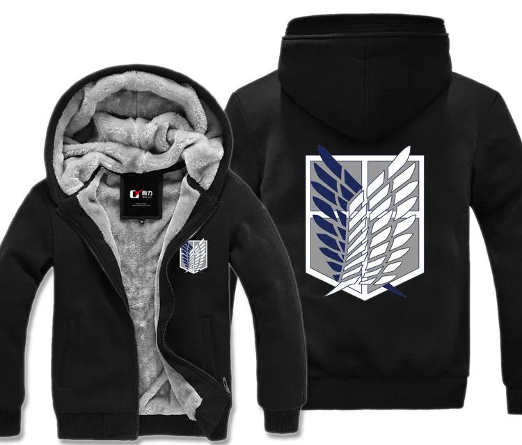 Толстовка бархатная с капюшоном и принтом атака на Титанов|attack on titan jacket|attack onattack |