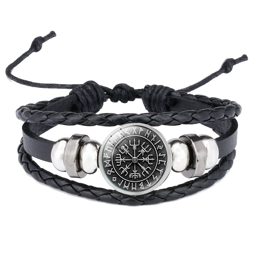 Мужской браслет с компасом Viking Vegvisir Вертлюг нордические руны для ювелирных