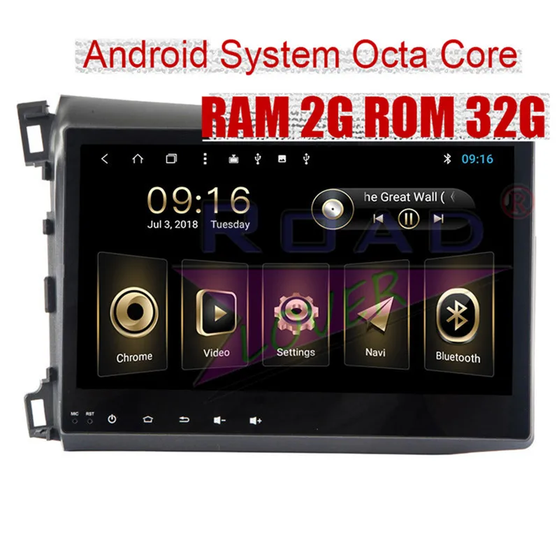 Flash Deal Roadlover Android 8.1 Car Multimedia Radio Player For Honda Civic 2012 2013 2014 Stereo GPS Navigation Automagnitol 2 Din NO DVD 8