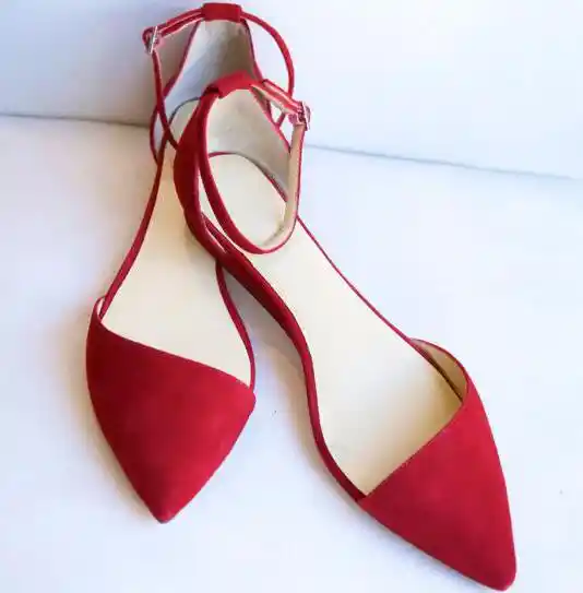 red suede flats