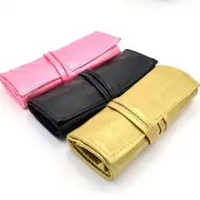 Portable PU Leather 7 Piece Cosmetic Makeup Brush Bag Pouch