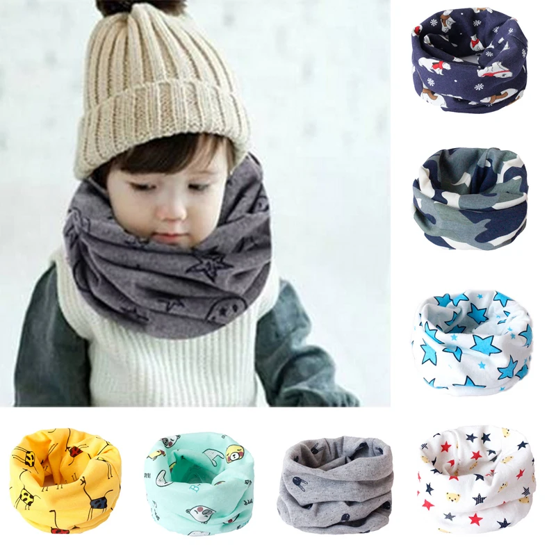 IG_ HD_ Kids Scarf Winter Soft Cotton Infinity Baby Circle Neck Warmer Snood Sca 