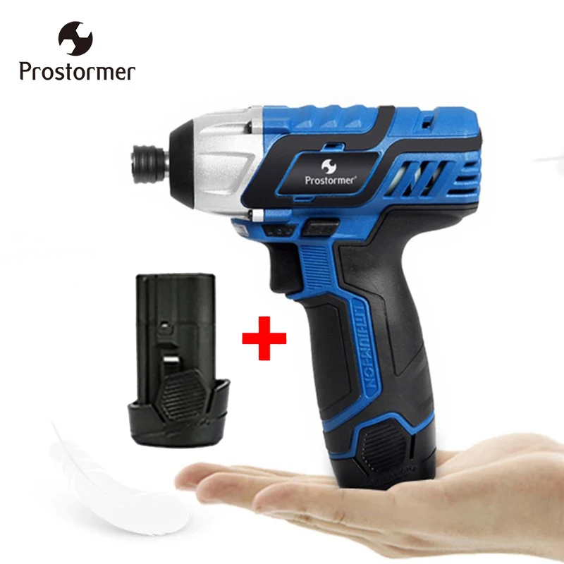 

Prostormer 12v dc motor 2400rpm Electric Screwdriver with 2 batteries led driver Cordless Screwdriver Rechargeable Screwdrivers