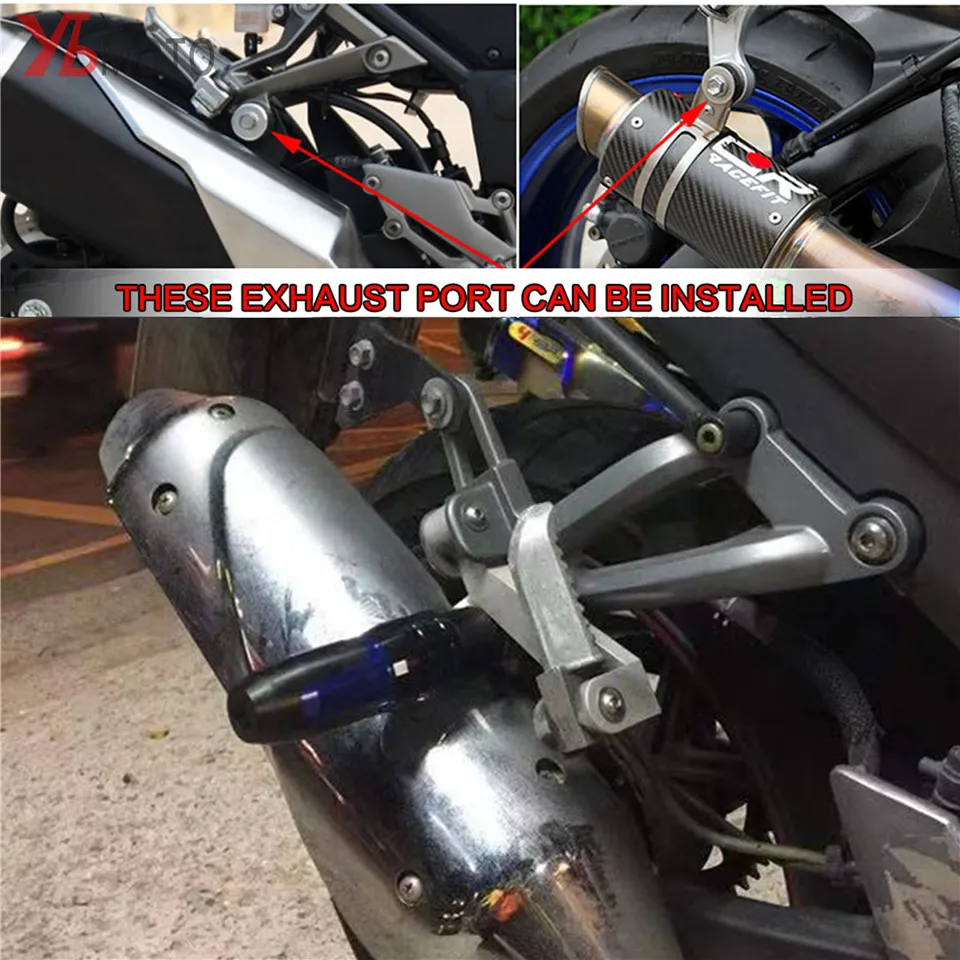 Выбирает мотоцикл Алюминиевые Краш колодки выхлопные Ползунки Краш протектор для Kawasaki NINJA ZZR1400 ZX14R ZX-6R ZX-10R ZX6R ZX10R