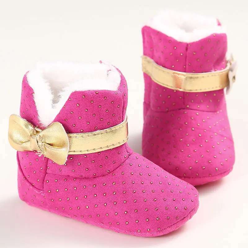 5 Цвета прелестные модные туфли, зимние носки для новорожденных для маленьких девочек платье принцессы, для тех, кто только начинает ходить, супер теплая обувь с бантом детская кроватка Bebe для снежной погоды на мягкой подошве сапоги