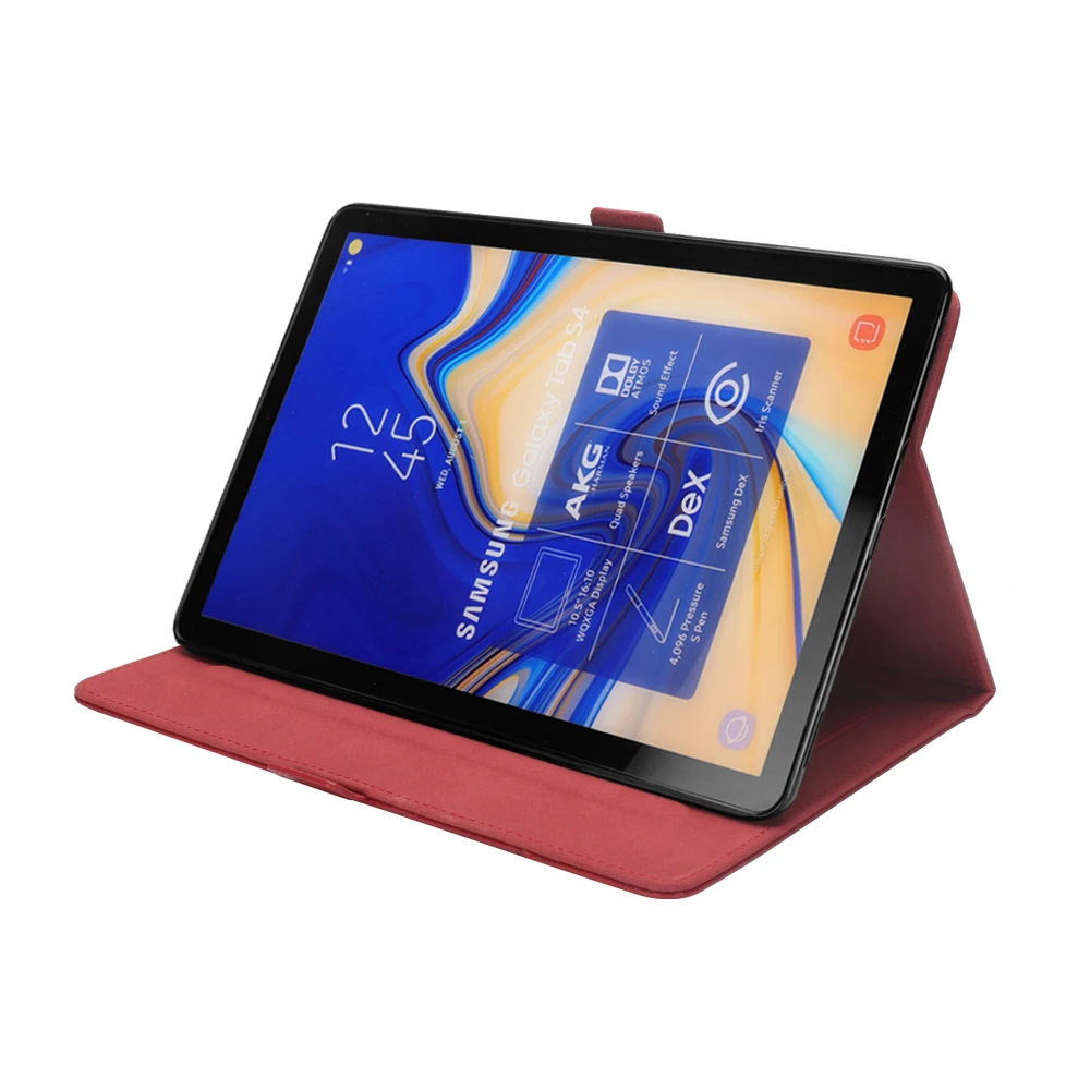 Чехол-книжка для Samsung Galaxy Tab S4 10,5 2018 SM-T830/T835/T837 Двойной опора кожа Kickstand Авто Wake & Sleep Smart Cover