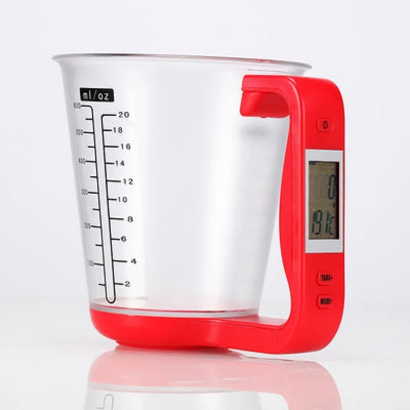 

600ML 20OZ Measuring Cup Kitchen Scales Large Capacity Digital Beaker Digital Tool Scale LCD Screen Temperature Measurement Cups
