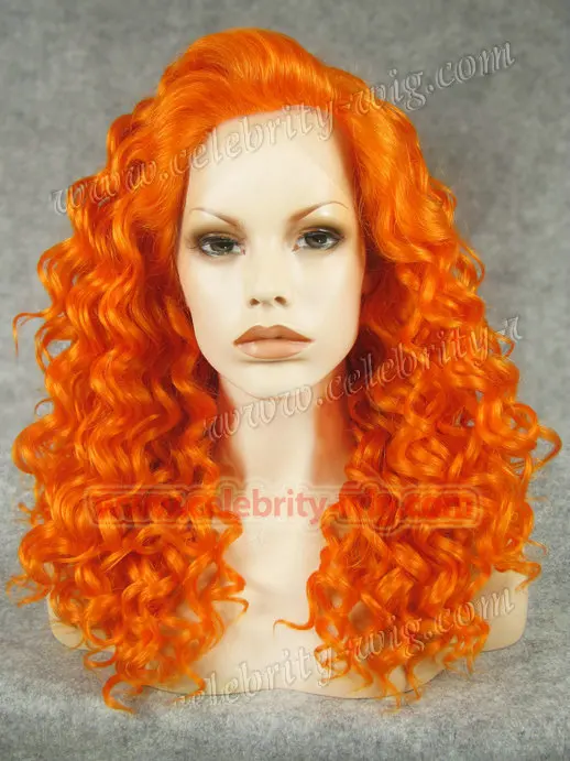 

N3-3200 Elegent beautiful lady Orange new  style wavy synthetic lace front wigs cospaly wig party wigs