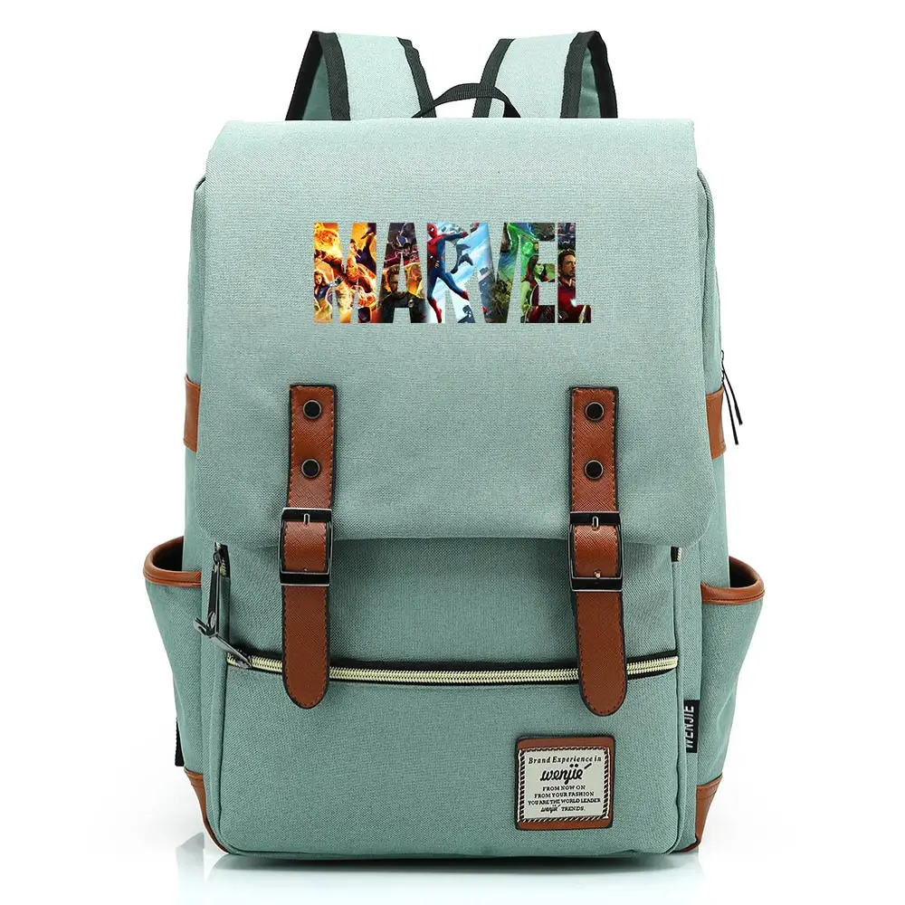 Хит, многоцветная школьная сумка с надписью Marvel, Мстители, эндшпиль для мальчиков и девочек, школьная сумка, Подростковый холщовый женский рюкзак, мужской рюкзак - Цвет: 29