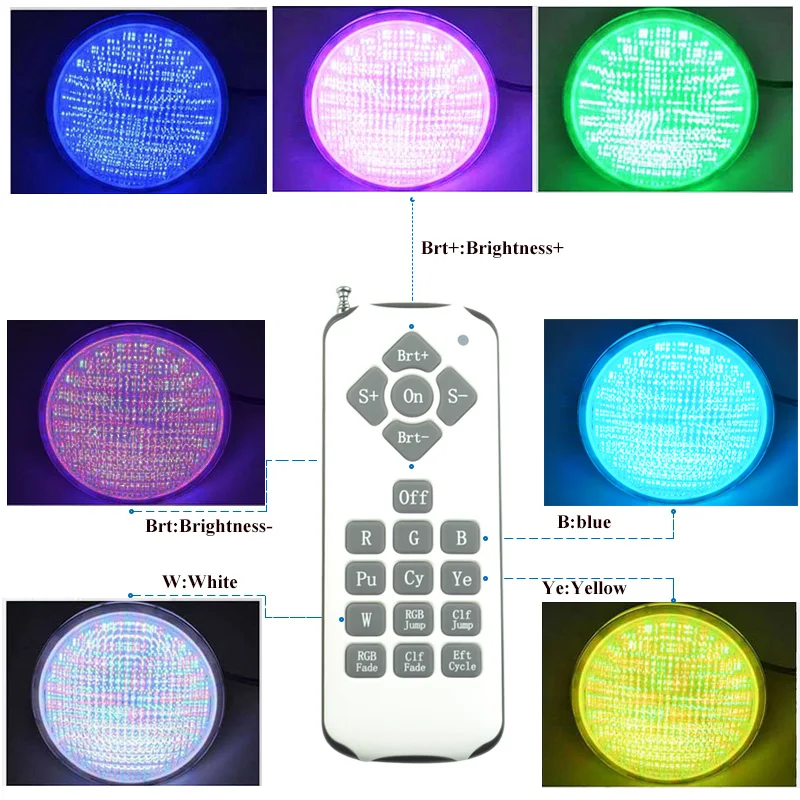 RGB 2 cables Sync LED luces de Piscina montado en la pared lámpara subacuática Piscina IP68 12 V 24 W + fuente de alimentación de control remoto impermeable 4 unids RGB 2 cables Sync LED luces de Piscina montado en la pared lámpara subacuática Piscina IP68 12 V 24 W + fuente de alimentación de control remoto impermeable 4 unids