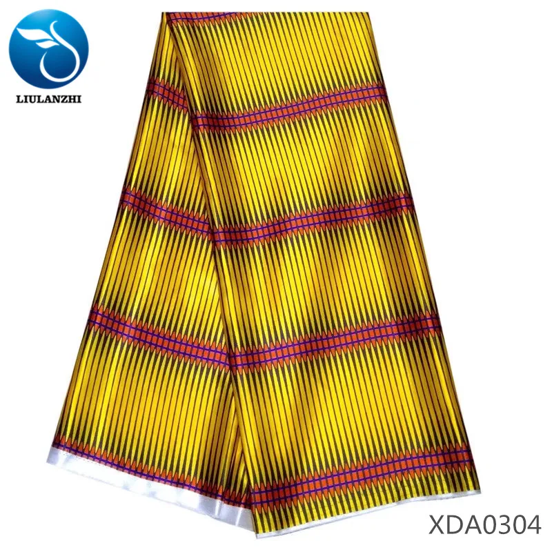 

LIULANZHI african printed fabric satin silk fabrics chinese satin fabrics multicolor arrival on sales for party 5yards/lot XDA03