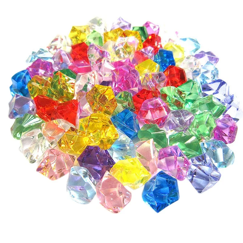 

50Pcs Mixed Color Exquisite Geometric Simulated Ice Cube Acrylic Small Pellet For Jewelry Making Diy Decorative Mobile Phone S