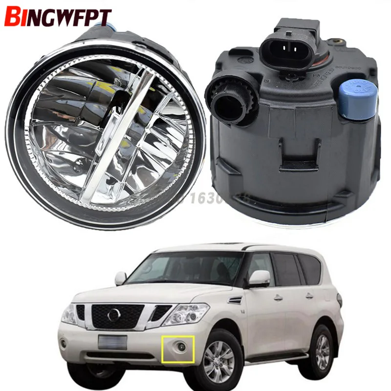 

2x Car Front Fog Light LED Light Daytime Running Light DRLFor Nissan Patrol 3 III Y62 Closed Off-Road Vehicle 2010-2015