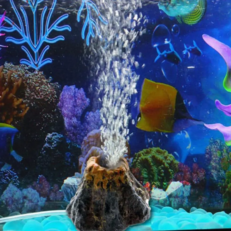 Хороший вулкан форма аквариума декор кислородный насос воздушный пузырь камень воздушный насос привод аквариума игрушка украшение аквариума декор