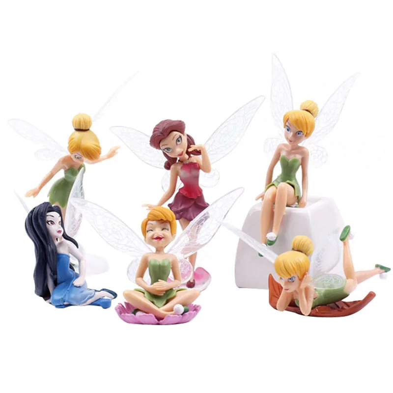 6x/set Mini Flower Pixie Fairy Miniature Figurine Dollhouse Garden Ornament Gift 