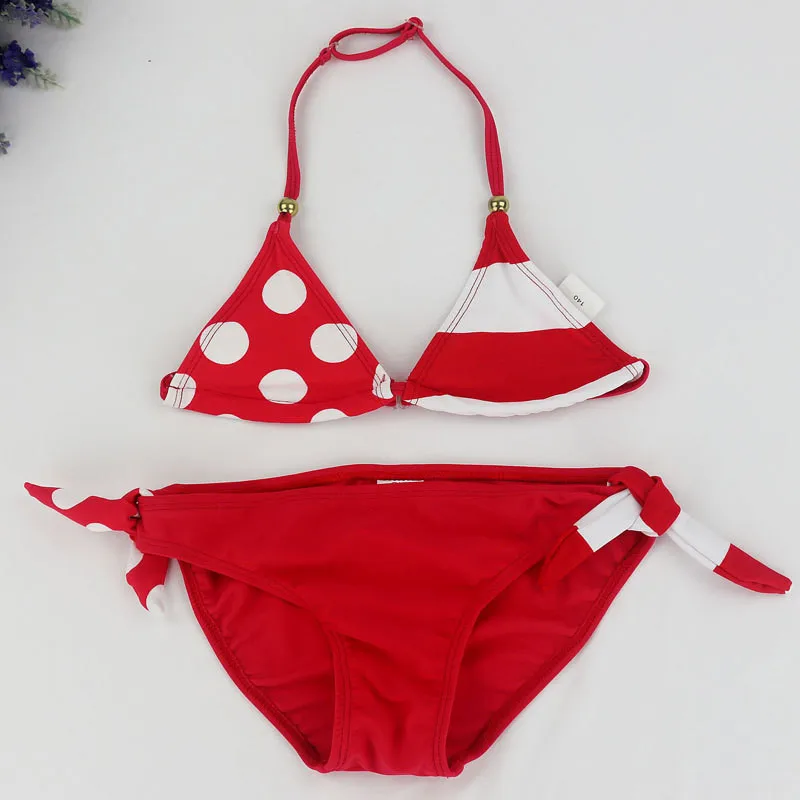 Cute Printed Two piece Girls Bikini Set 2018 European New Arrivals Children Swimwear Plus Size