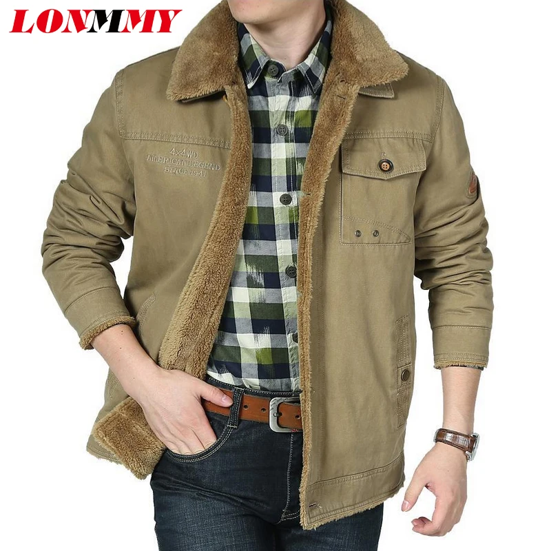LONMMY M 4XL 2018 Winter jacket men cotton Plush liner Velvet Warm
