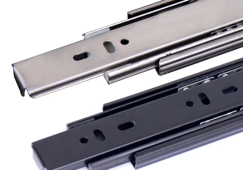 Stainless steel three rail track drawer slide rail mute keyboardin