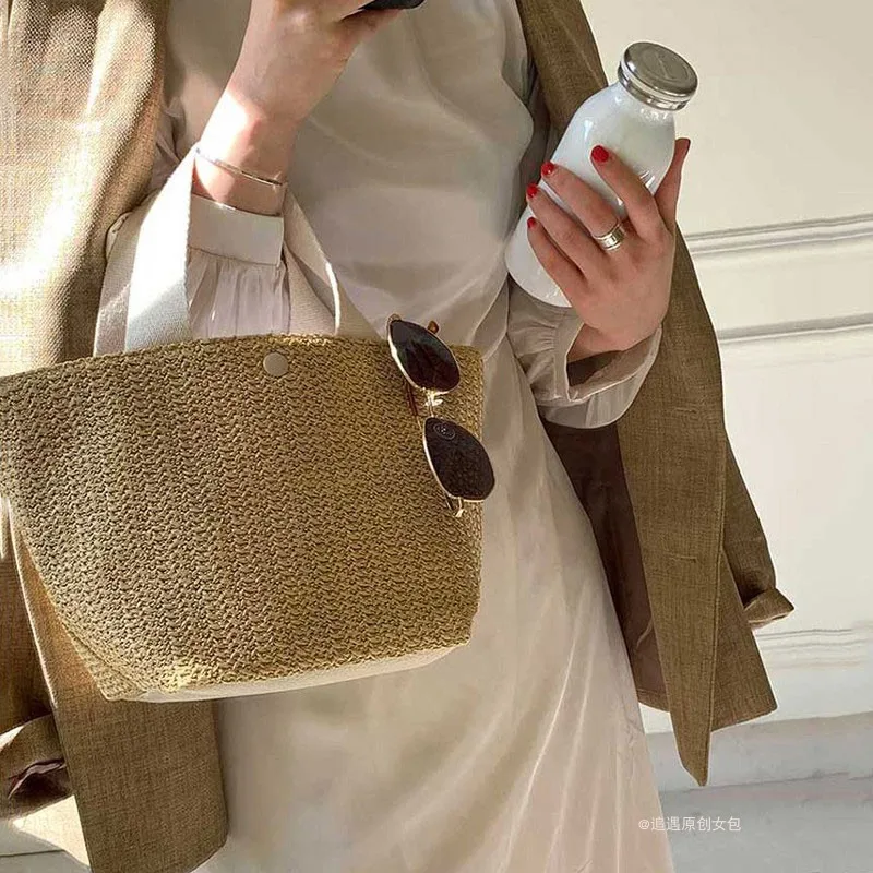 Новые вместительные соломенные сумки женские плетеные корзины ручной работы Bolsa Tote летние богемные пляжные сумки роскошные брендовые холщовые женские сумки