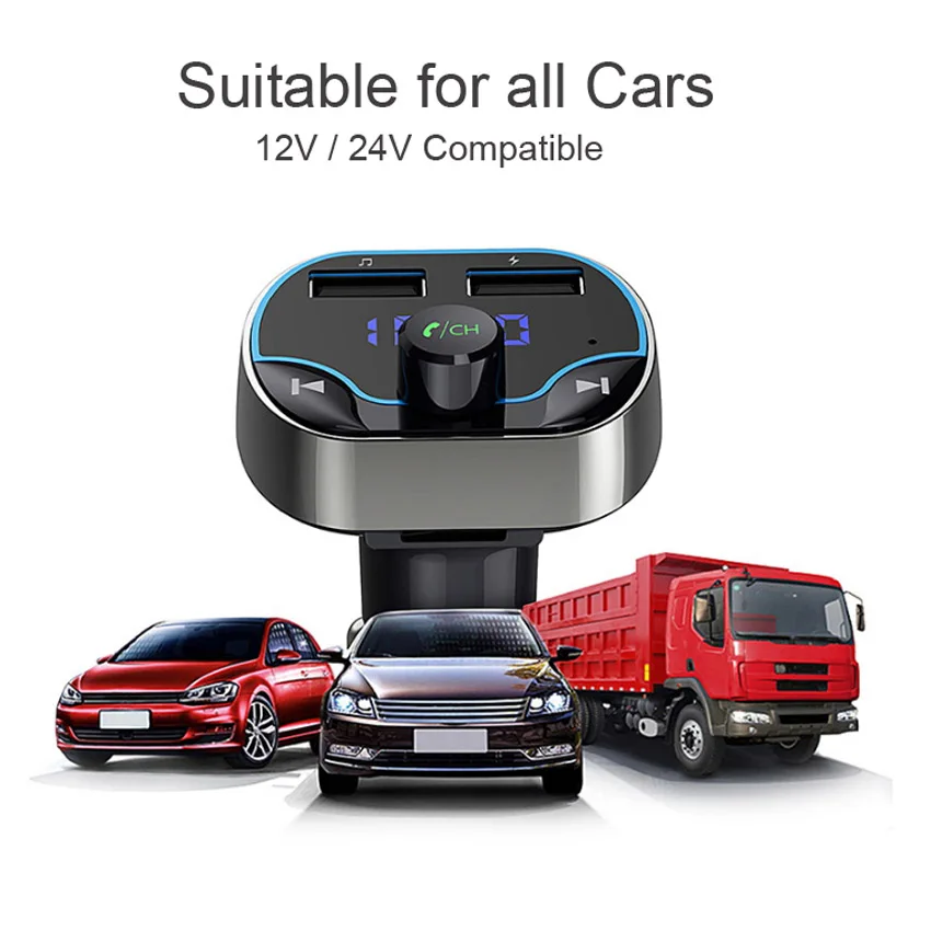Автомобильный музыкальный mp3 плеер AGETUNR T24 Bluetooth 4 2 FM передатчик USB автомобильное