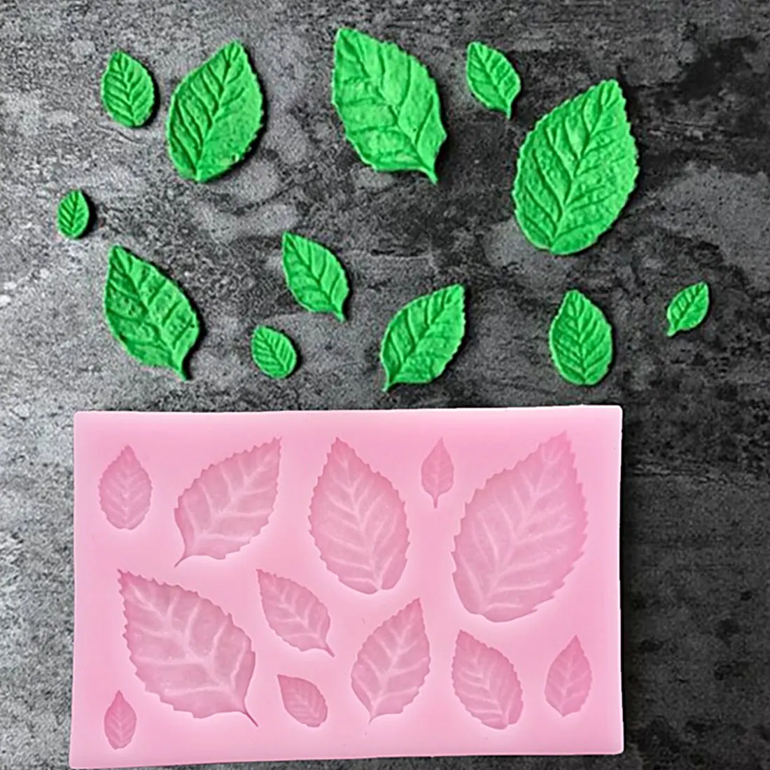

Leaf Shaped Silicone Press Mold Leaves Cake Decoration Fondant cookies tools 3D Silicone Mould Gumpaste Candy