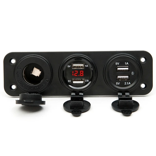 4 Usb Plug Car Motorcycle Cigarette Lighter Socket Charger Led 4 Usb Plug Car Motorcycle Cigarette Lighter Socket Charger Led Digital Display Voltmeter 12v Electric Voltage Meter