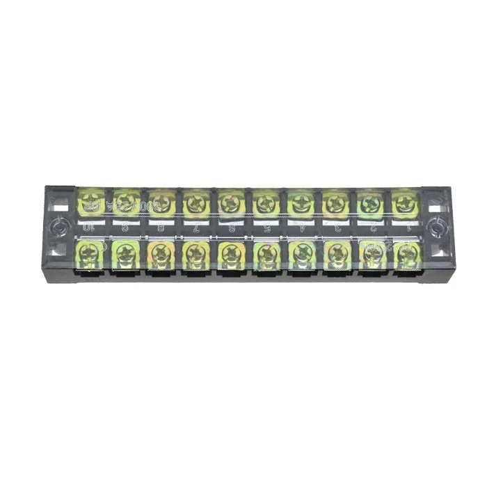 

2Pcs Dual Row 10 Position Barrier Screw Terminal Strip 600V 15A TB-2510