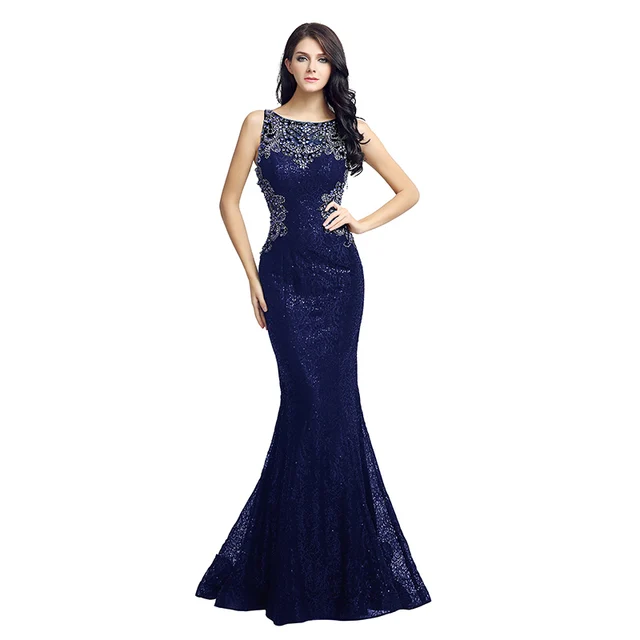 Buy 2018 Elegant Long Mermaid Prom Dresses Sequin With