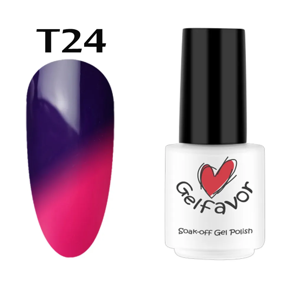 GELFAVOR 7 мл Цвет изменение УФ Гель-лак для ногтей, лак для ногтей, набор, украшение для ногтей, УФ-светодиодный Гель-лак для ногтей Hybird маникюрные принадлежности - Цвет: I