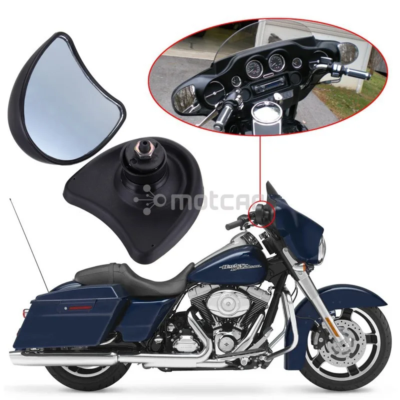 

Black New ABS Plastic Fairing Mount Rear View Mirror For Harley Electra Glide FLHTK FLHTCU Free Shipping