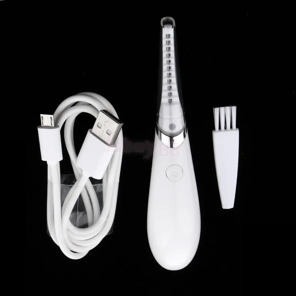 Portable Heated Eyelash Curler Eye Lash Extension Wand Comb Electric