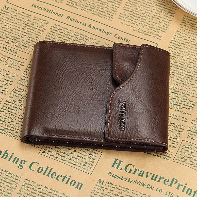 New Arrival Men's Cowhide Wallets Brand Bifold Money Purse Metal Zipper Short And Long Male Removable Card Holder Free Shipping