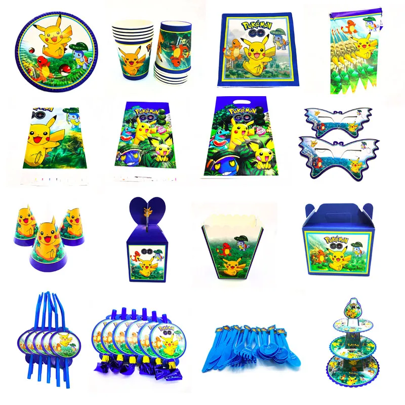Pokemon Go theme disposable party tableware set Pokemon theme birthday party decorations Pokemon Go theme disposable plates cups Pokemon Go theme disposable party tableware set Pokemon theme birthday party decorations Pokemon Go theme disposable plates cups
