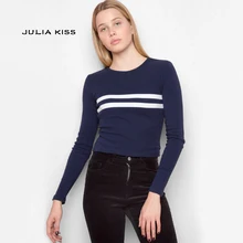 Женские полосатые футболки с длинными рукавами