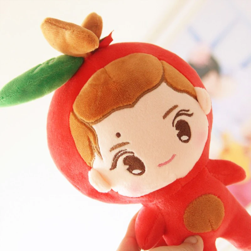 KPOP EXO суперзвезды членов SUHO LAY BAEKHYUN CHEN CHANYEOL D.O. KAI SEHUN XIUMIN плюшевые игрушки куклы милые плюшевые игрушки вентиляторы подарок 23 см - Цвет: luhan-apple
