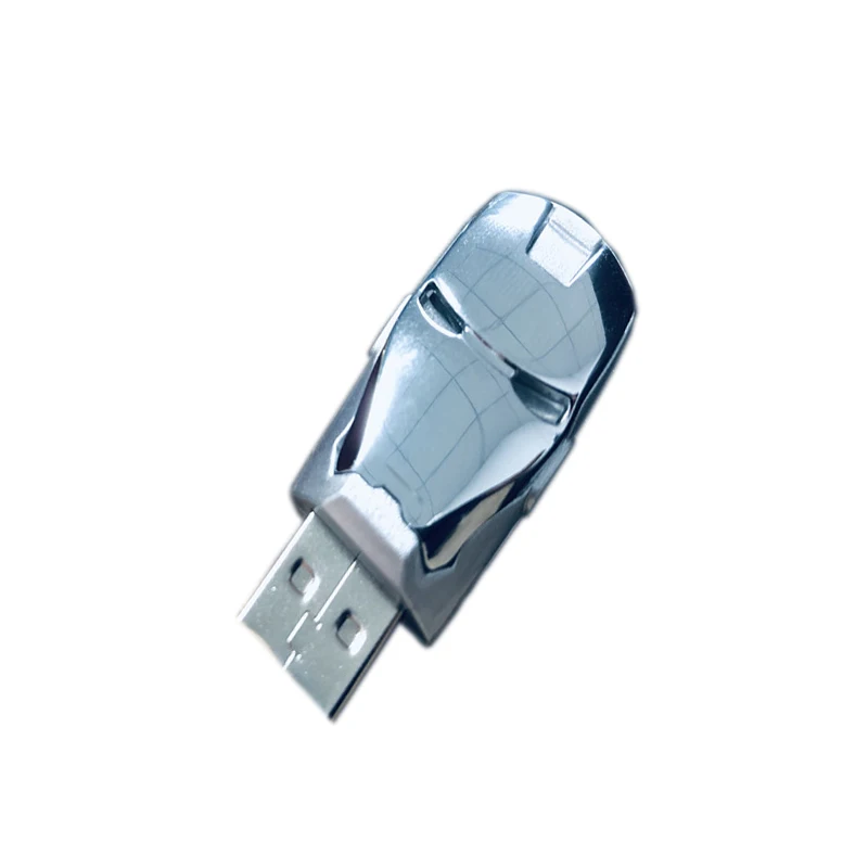 Горячая Распродажа, модный светодиодный флеш-накопитель «мстители», «Железный человек», 4 ГБ, 8 ГБ, 16 ГБ, 32 ГБ, USB флеш-накопитель 2,0, флеш-накопитель/Автомобильный накопитель - Цвет: Silver