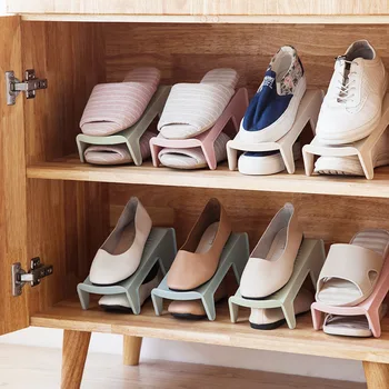 

Creative Wardrobe Shoe Storage Hanger Rack Save Space Two-dimensional Stereo Storage Shoe Rack Hanger Holder Organizer