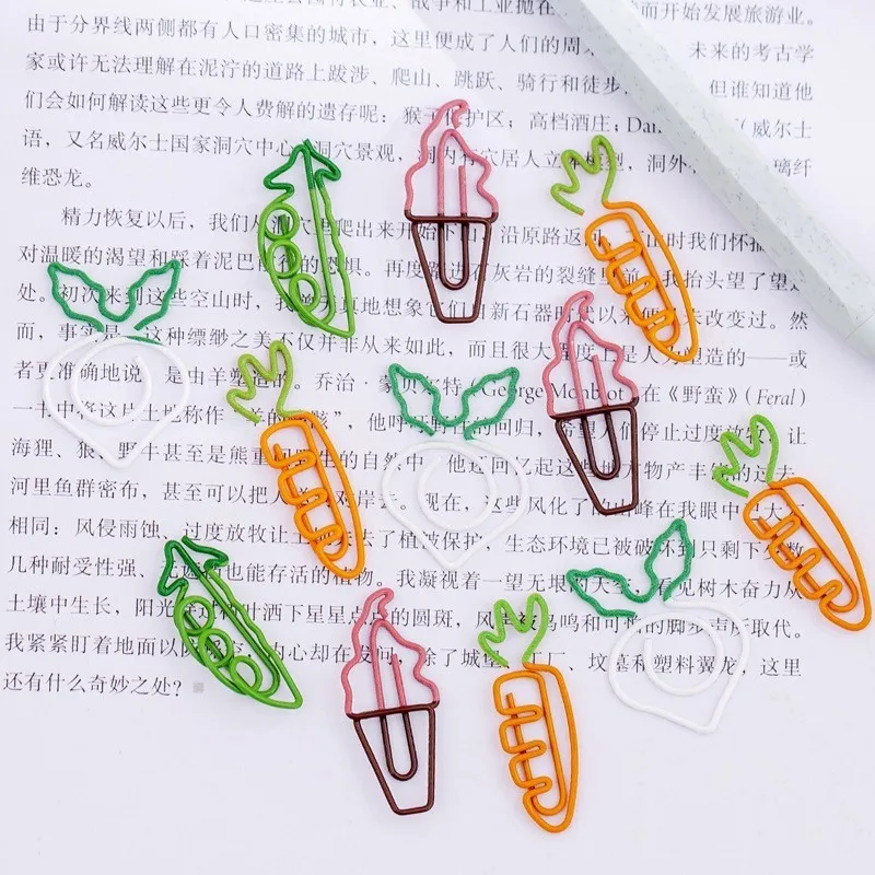 Cartoon Creative Carrot Metal Paper Clips 10 Pieces