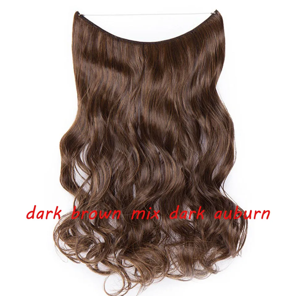 2 mix 30 S-noilite 20 дюймов невидимый провод без заколки для волос Расширения секретная Рыбная линия шиньоны шелковистые прямые настоящие натуральные синтетические - Цвет: 2 mix 30