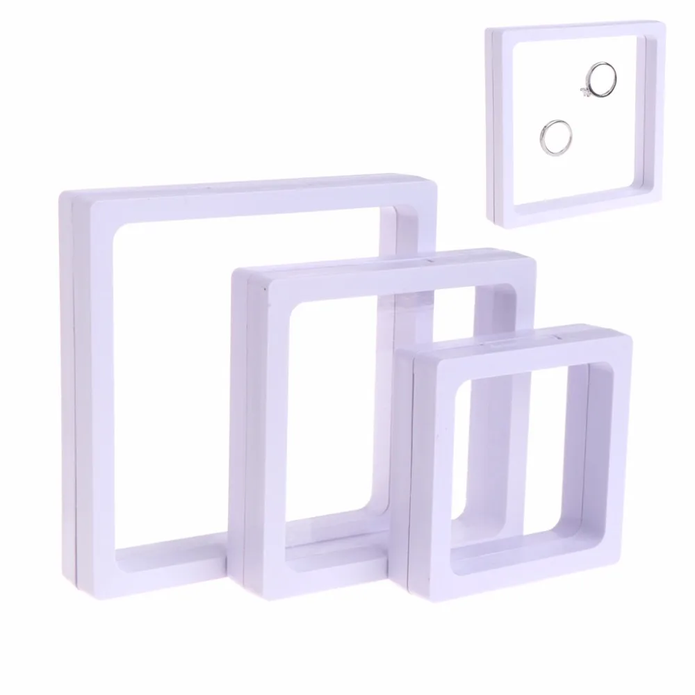 

JAVRICK New Jewelry Box Display Storage Transparent Square Film Holder Frame Window Case L/M/S