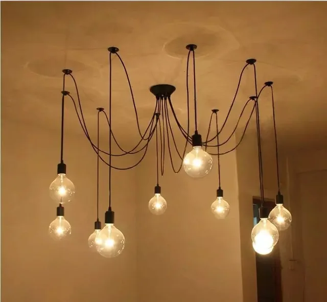 Vintage Spider Pendant Lights Multiple Adjule Retro Lamp Vintage Spider Pendant Lights Multiple Adjule Retro Lamp Loft Decorative Fixture Drop Lighting Home Restaurant
