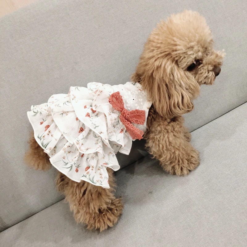 Cute Bowknot Dog Dress Cat Chihuahua Yorkshire Puppy Dog Clothes Small Dog Costume Yorkie Poodle Bichon Schnauzer Pet Clothing