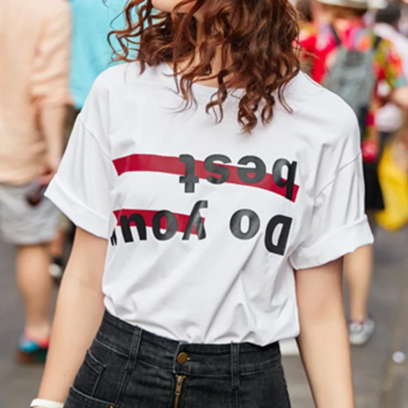 T-shirt Short Sleeve Individuality Casual T Shirt Top Female Tops Tee O-neck Oversized T Shirt