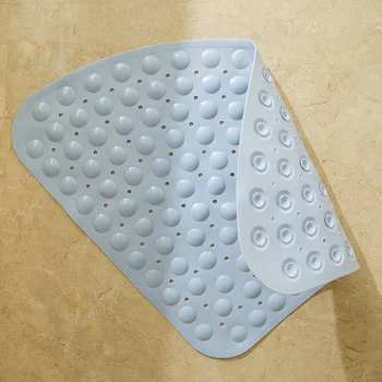 

Drop Shipping Non-slip Bath Mat Large 80cm fan-shaped Massage Shower Pad with Sucking Solid color Bath Mat Bathroom Carpet