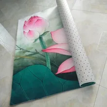 Семья буддийский храм ковры китайский стиль 3D спальня гостиная кофе прикроватной тумбочке лотоса коврик в стиле Дзен ультратонкого волокно Pad