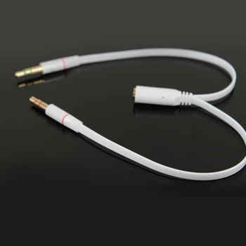 

Marsnaska 3.5 mm White Headphone Earphone Audio Cable Micphone Y Splitter Adapter 1 Female to 2 male Connected Cord to Laptop PC