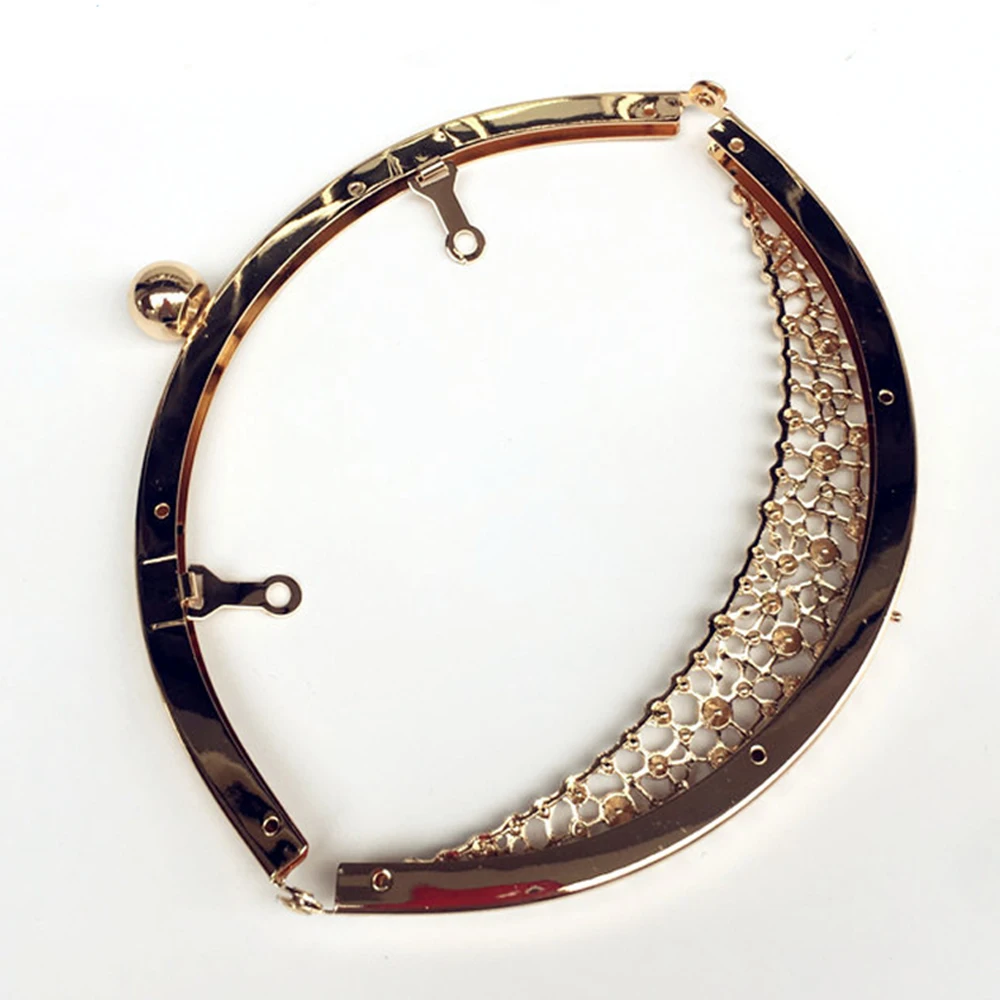 10pcs/Lot 19cm Metal Purse Frame With Diamond Bag Frame Handle DIY Kiss Clasp Lock for Clutch Handbag Women Bag Accessories Part