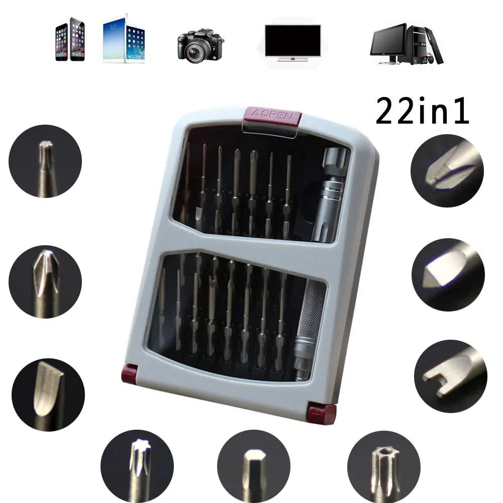 

22 in 1 Screwdriver Set Professional Repair Tools For Laptop Smartphone Electronics Portable Precision Devices W/Magnetic Driver